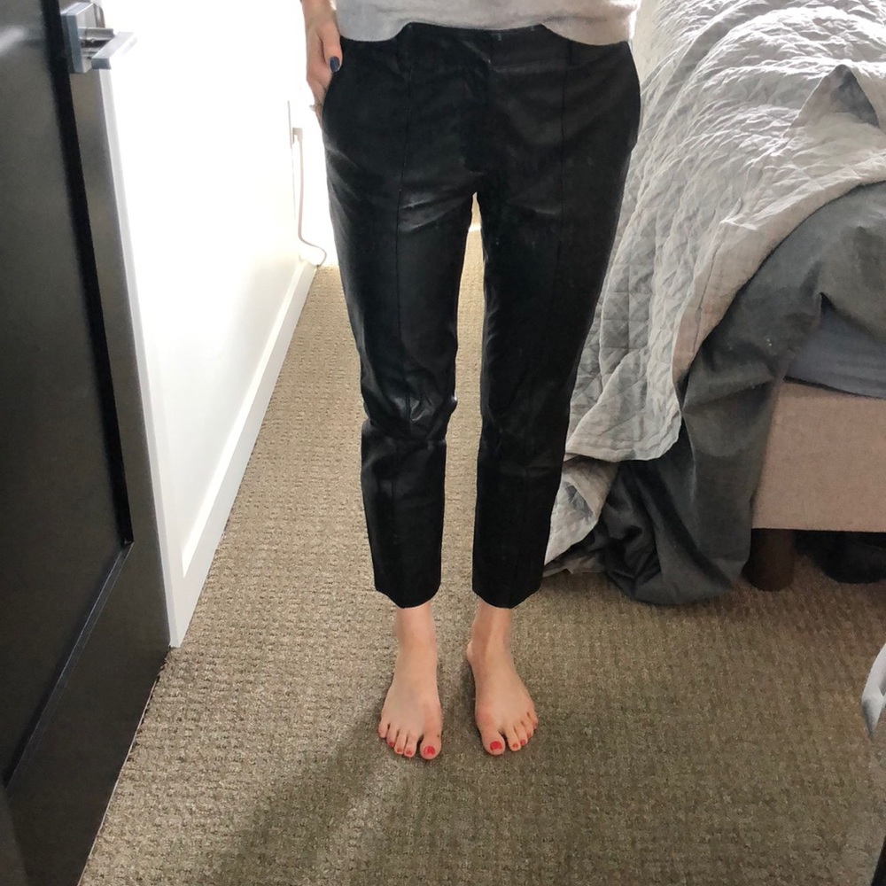 Vince cropped leather trousers